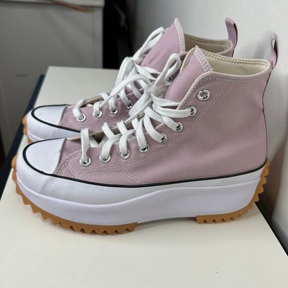 Converse Run Star Hike High Top Platform Sneaker Pink & White W 9 / M 7 - Picture 5 of 16